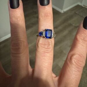 Sapphire and Sterling Silver Ring